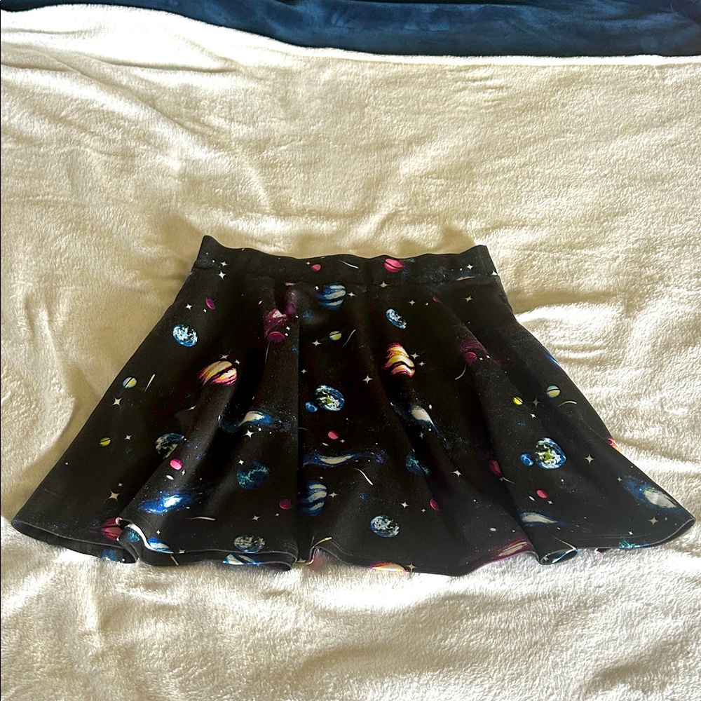 hot topic galaxy print a-line miniskirt